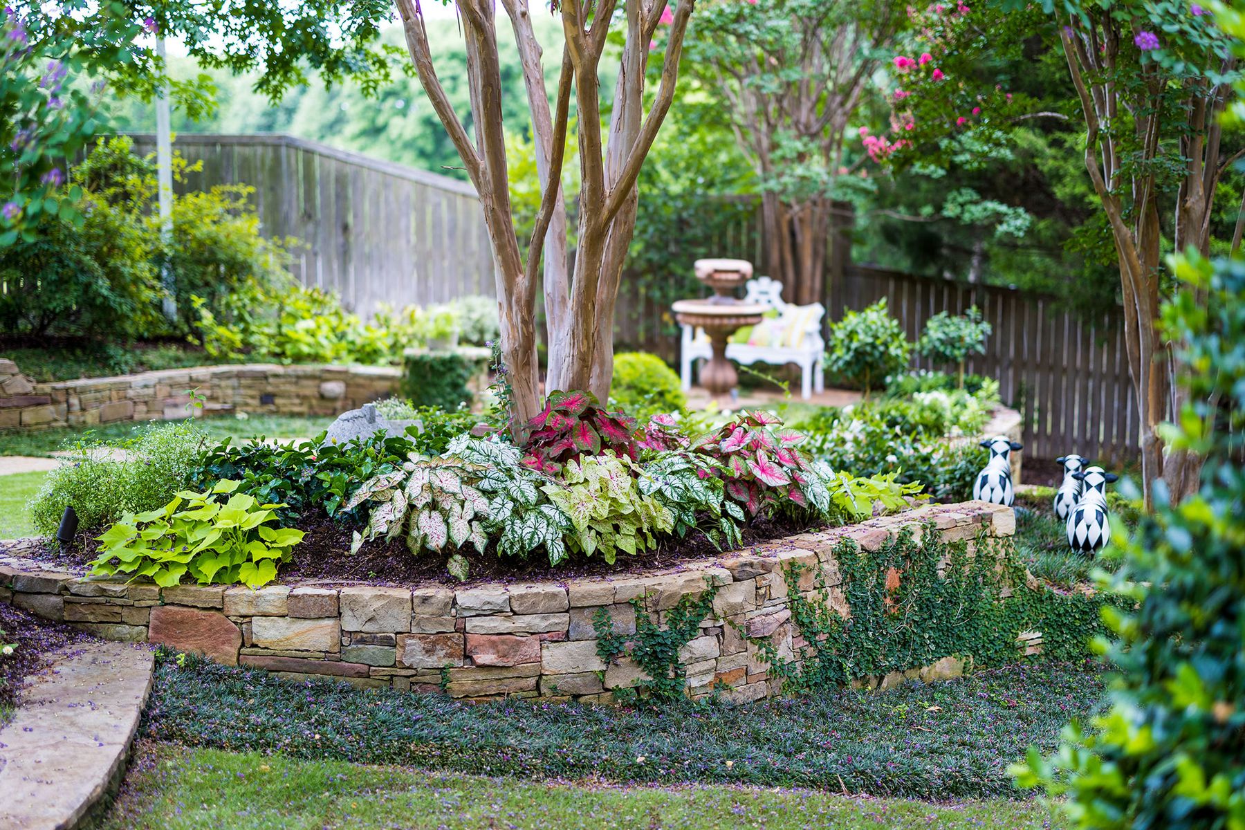 Covington's Designer Steve Malone's Residence: Stone Retaining Wall